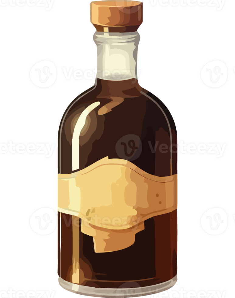 A bottle of whiskey with a label on it png