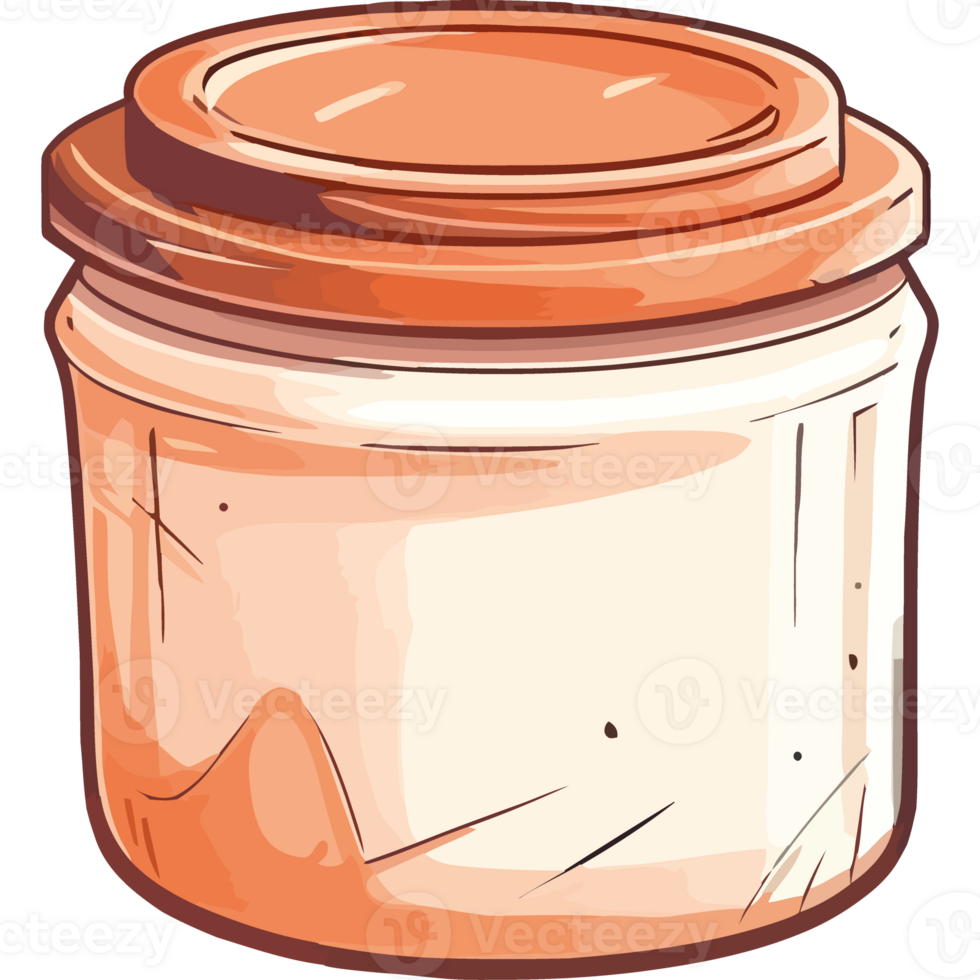 An orange jar with a lid on it png