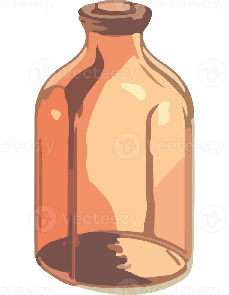 An orange glass bottle with a lid png