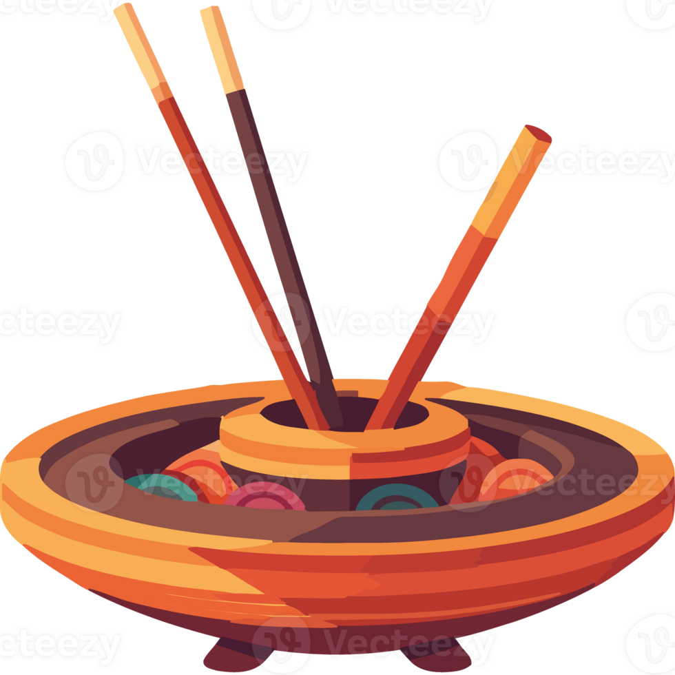 A bowl with two sticks and a bowl of rice png