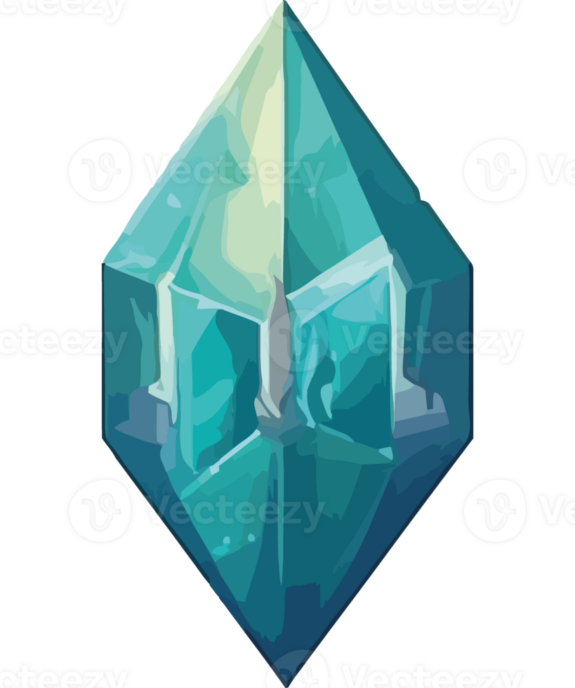 An ice diamond with a blue background png