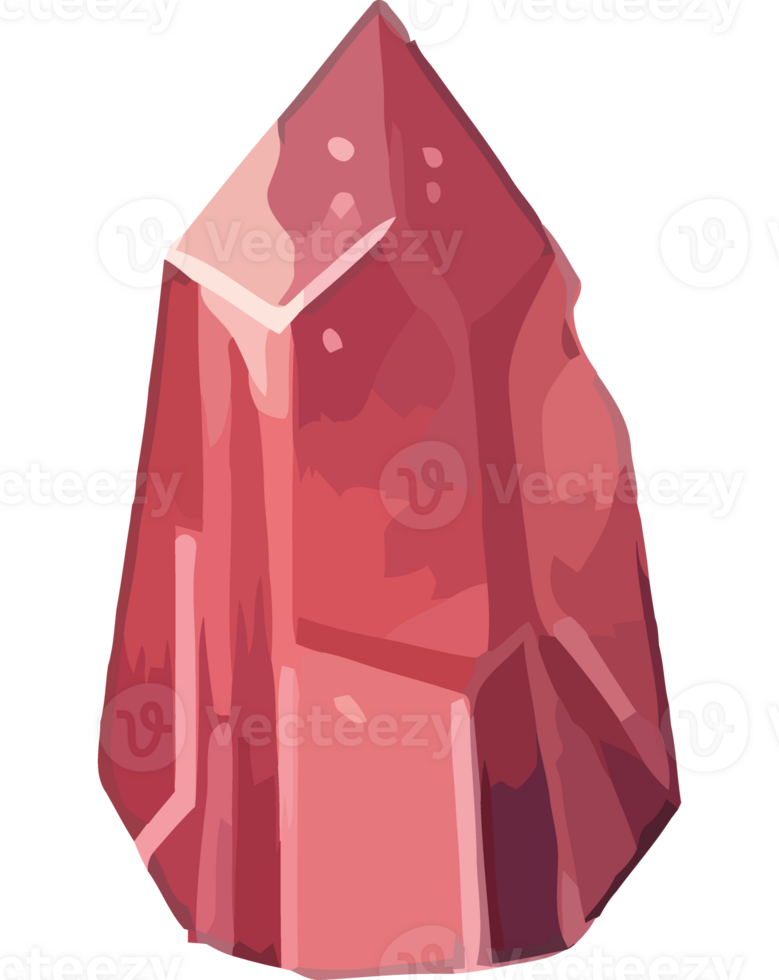 A pink rock with a large crystal on it png