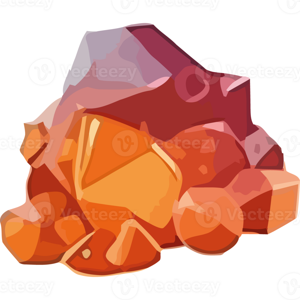 A pile of orange rocks with some orange pebbles png