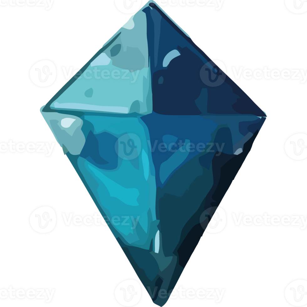 A blue diamond with a black background png