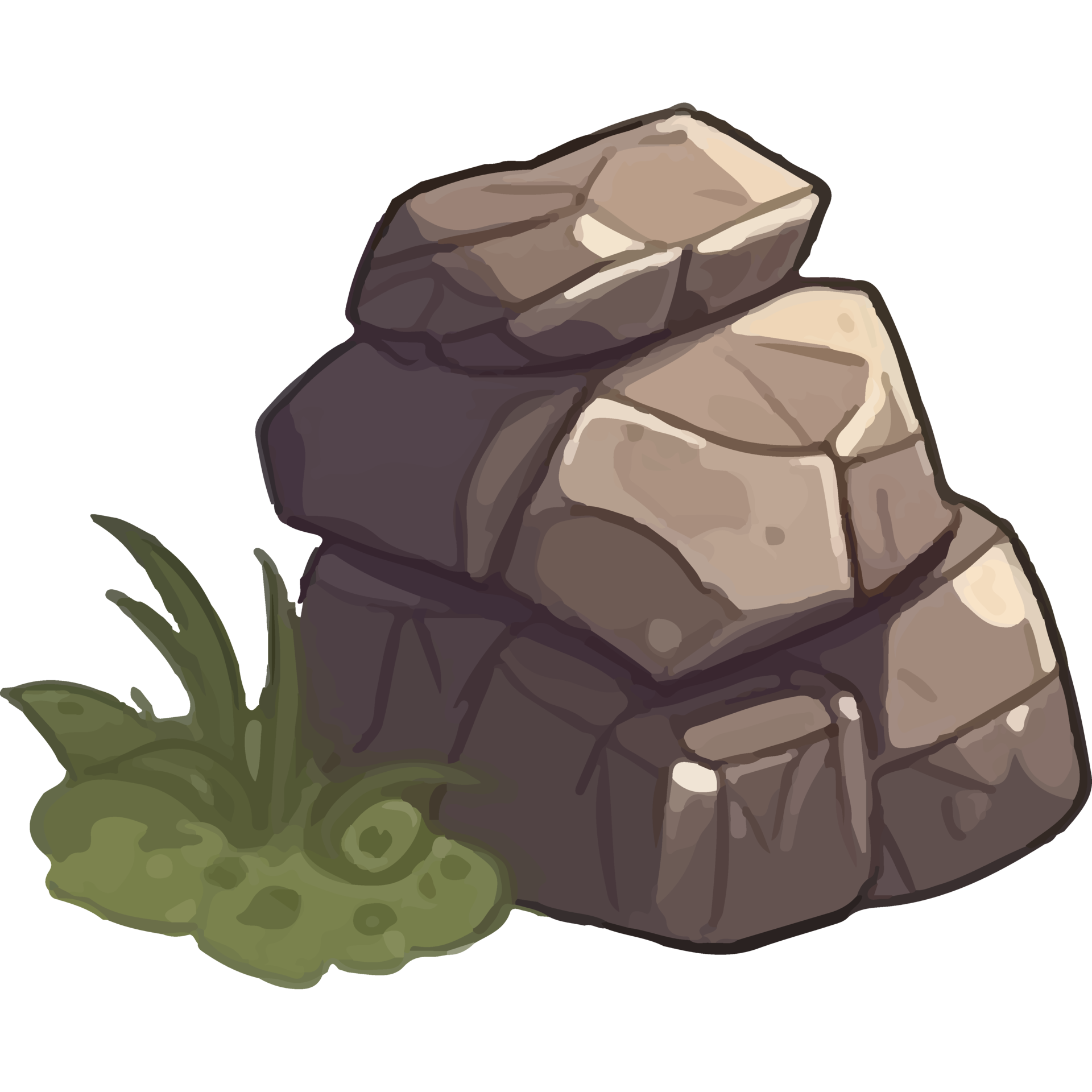 A pile of rocks with grass and grass 49029504 PNG