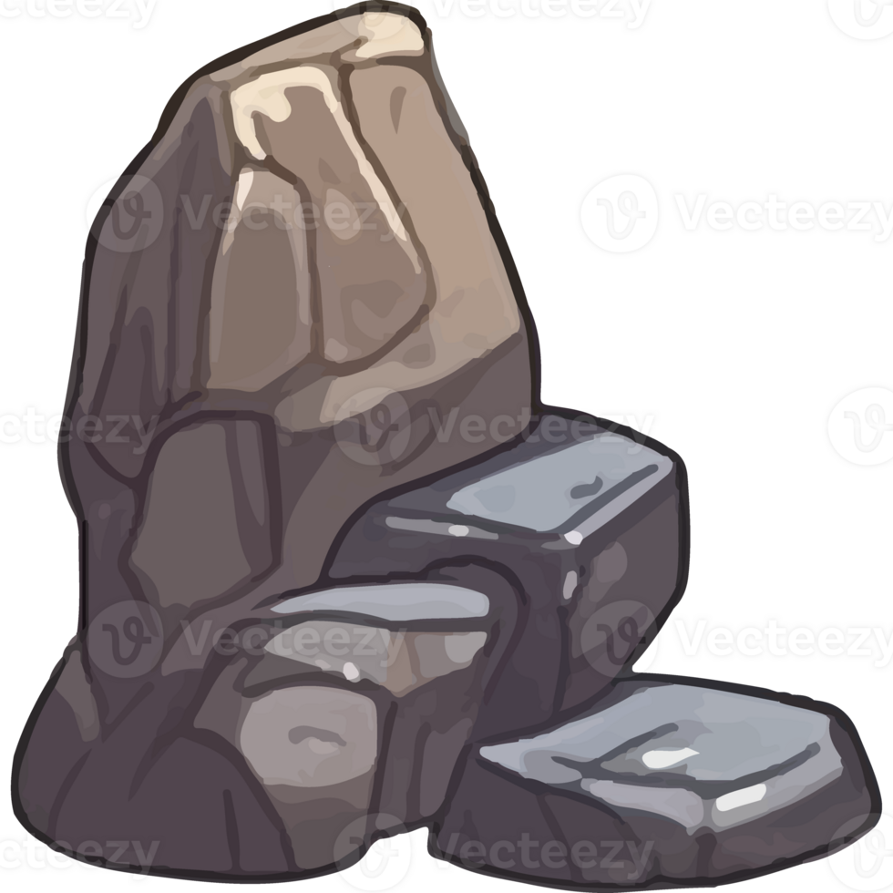 A stone pile with a rock on top png