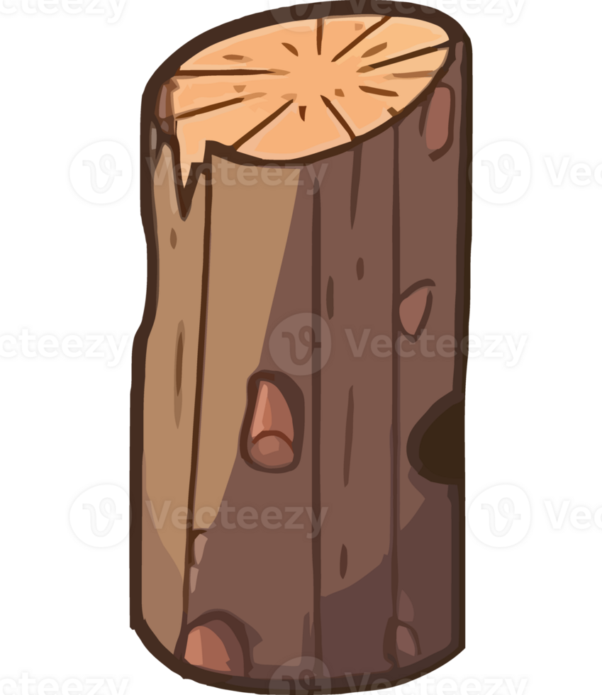 A cartoon tree stump with a hole in it png