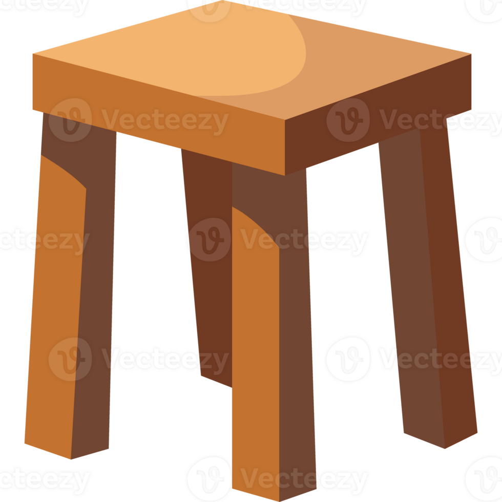 A wooden stool with a small seat png