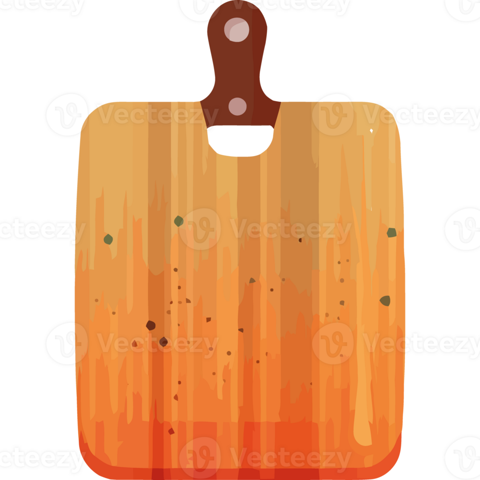 A cutting board with orange paint on it png