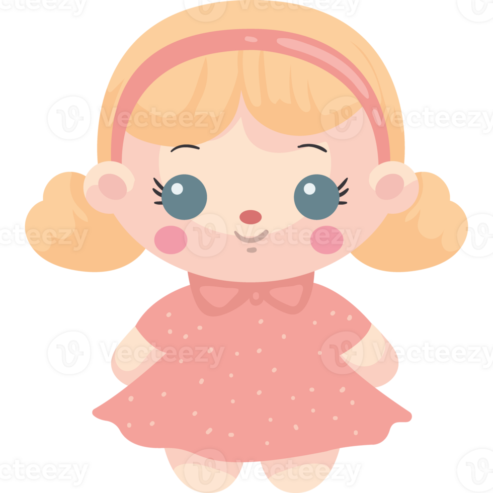 A cartoon girl in a pink dress png