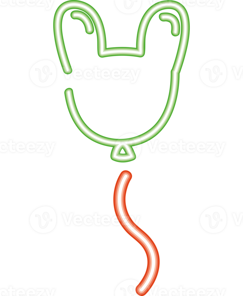 A neon sign with a balloon in the shape of a rabbit png