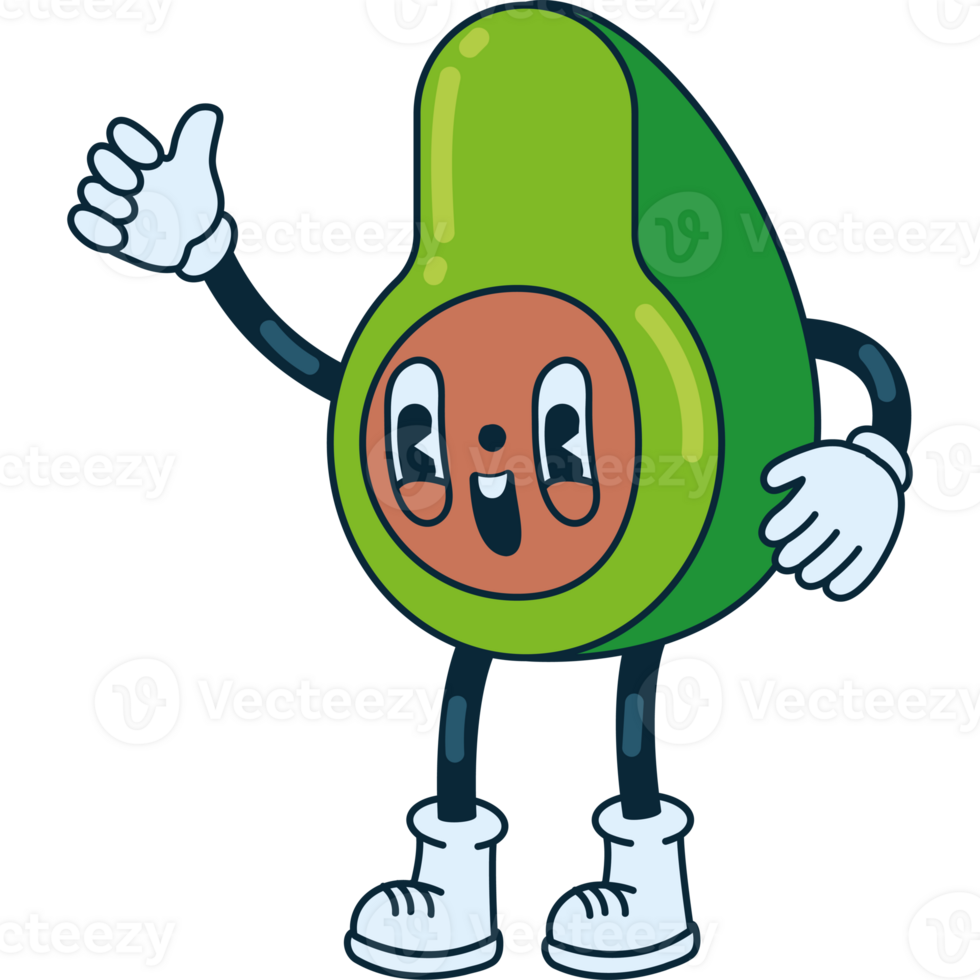 An avocado character giving a thumbs up png