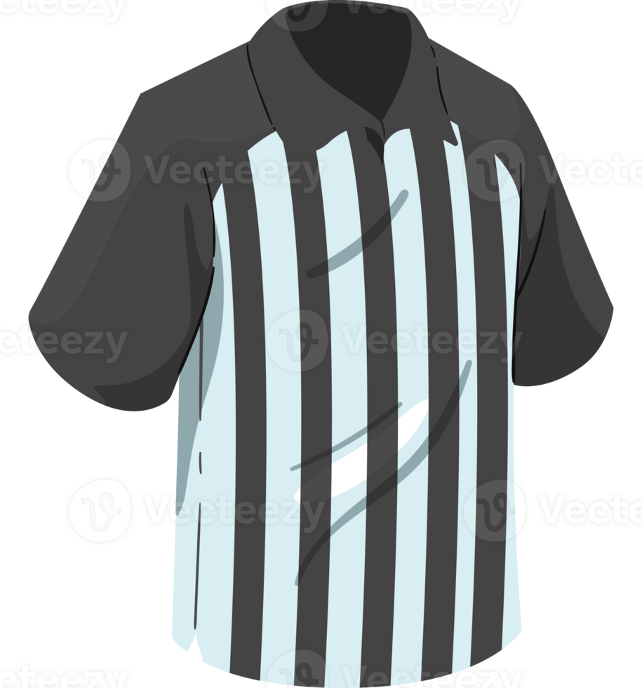 A referee shirt with a black and white striped shirt png