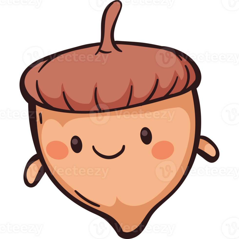 An acorn with a smiley face png