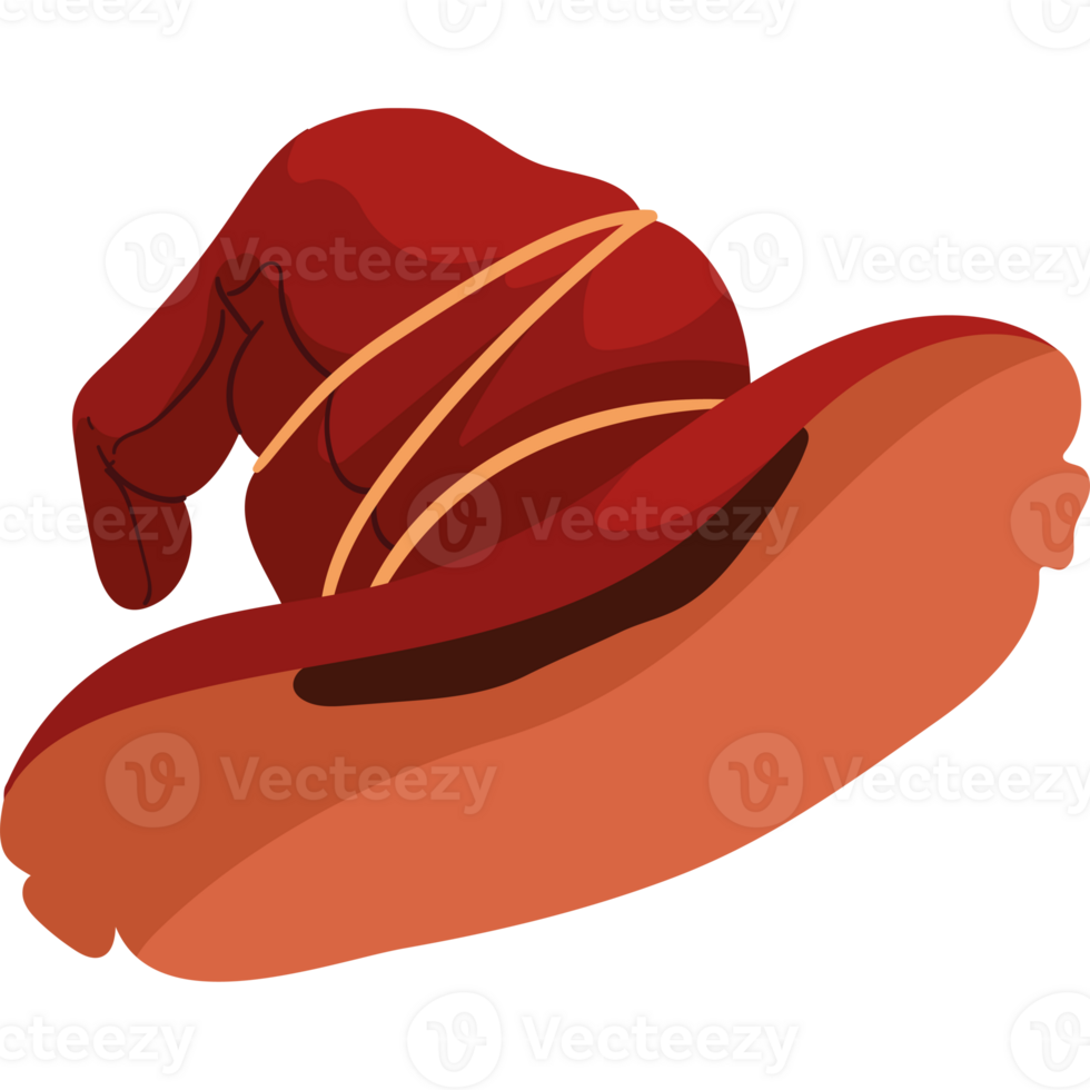 A red hat with a yellow ribbon on it png