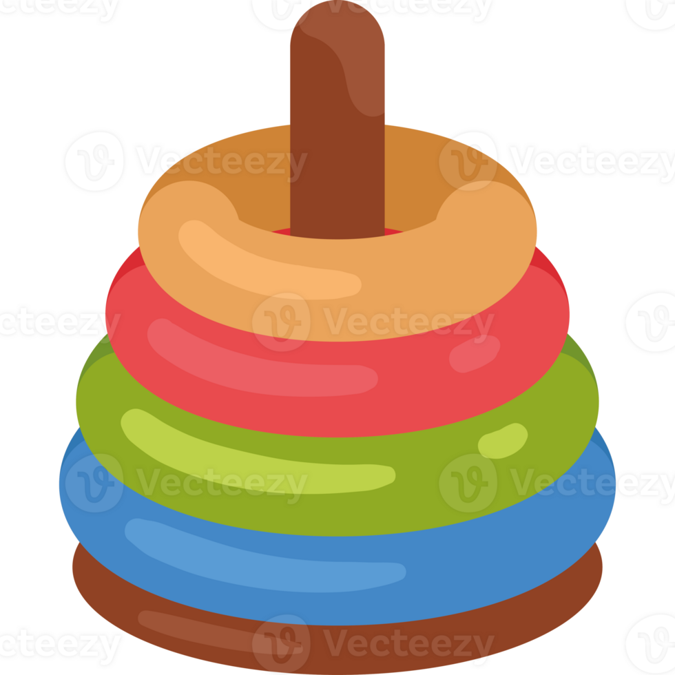 A stack of colorful rings on a black background png