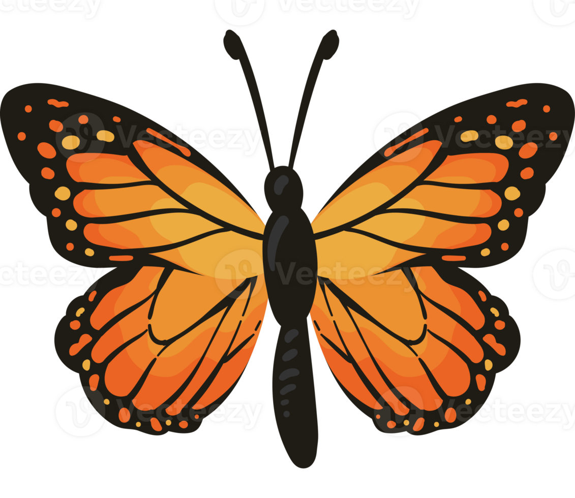 An orange butterfly with black spots on it png