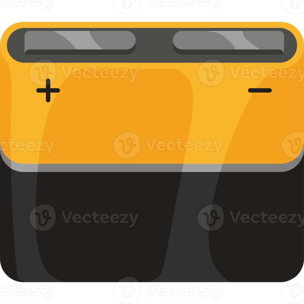 A battery charger icon with a black and yellow background png