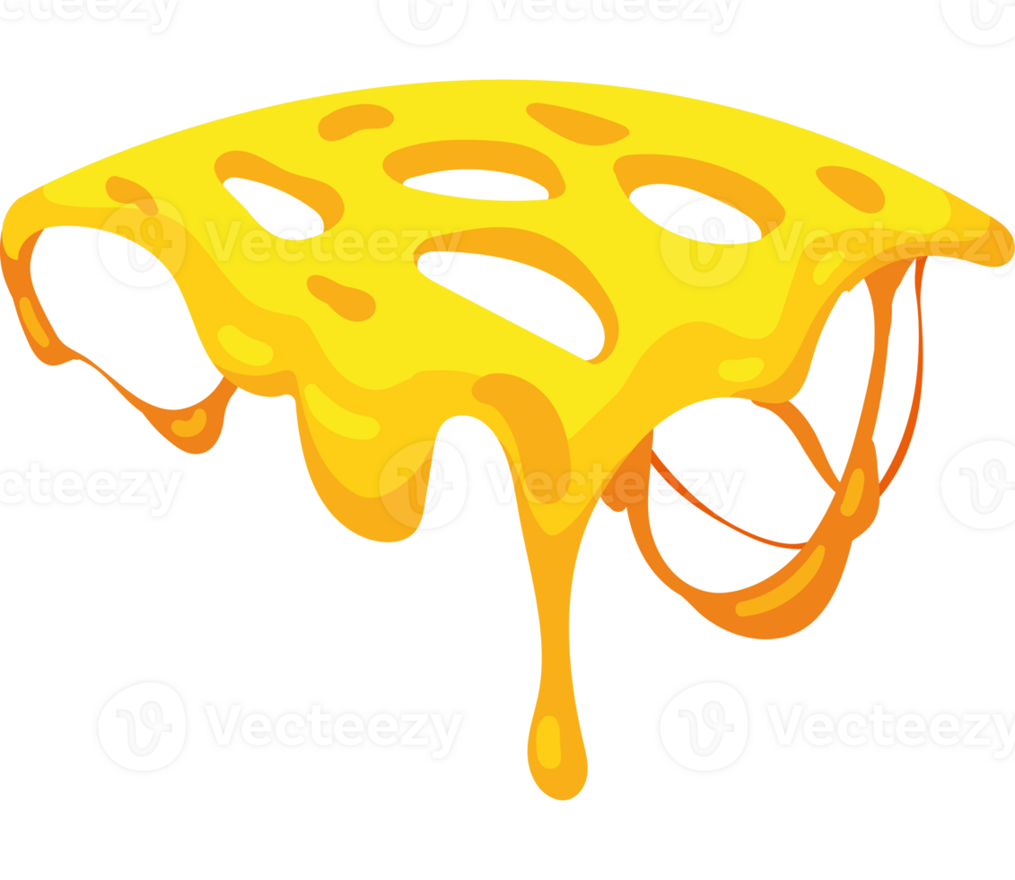 A piece of cheese with melted cheese on it png