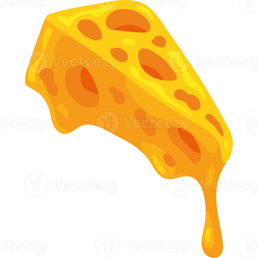 Cheese slice with melted cheese on it png