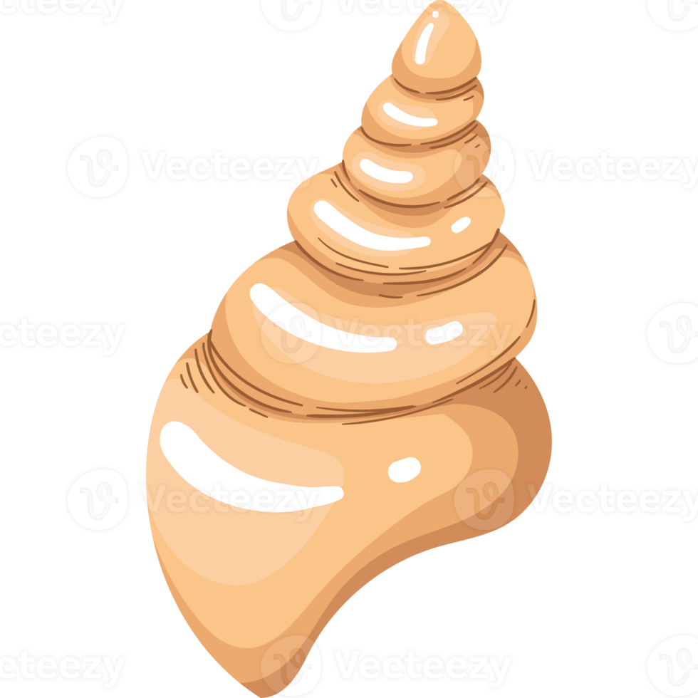 A cartoon shell with a spiral pattern png