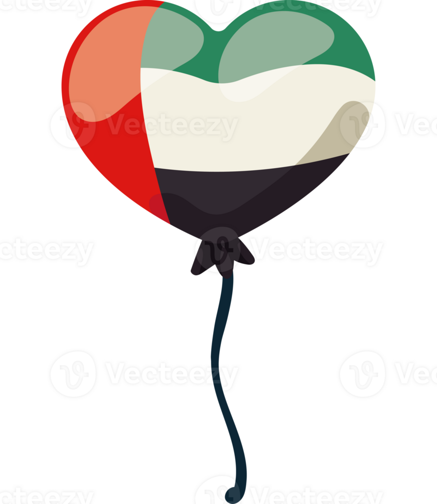 Heart shaped balloon with the flag of uae png