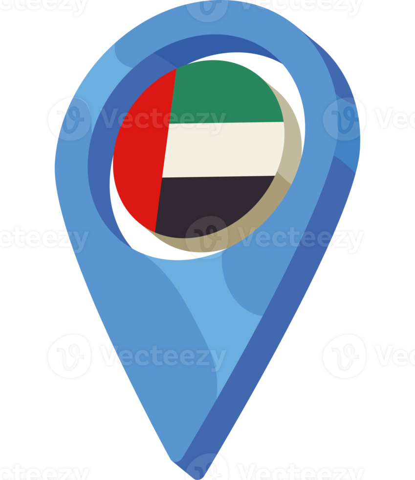 Map pin with uae flag png