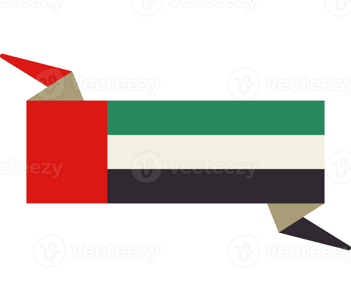 The uae flag is made of paper and has a red, green and white color png