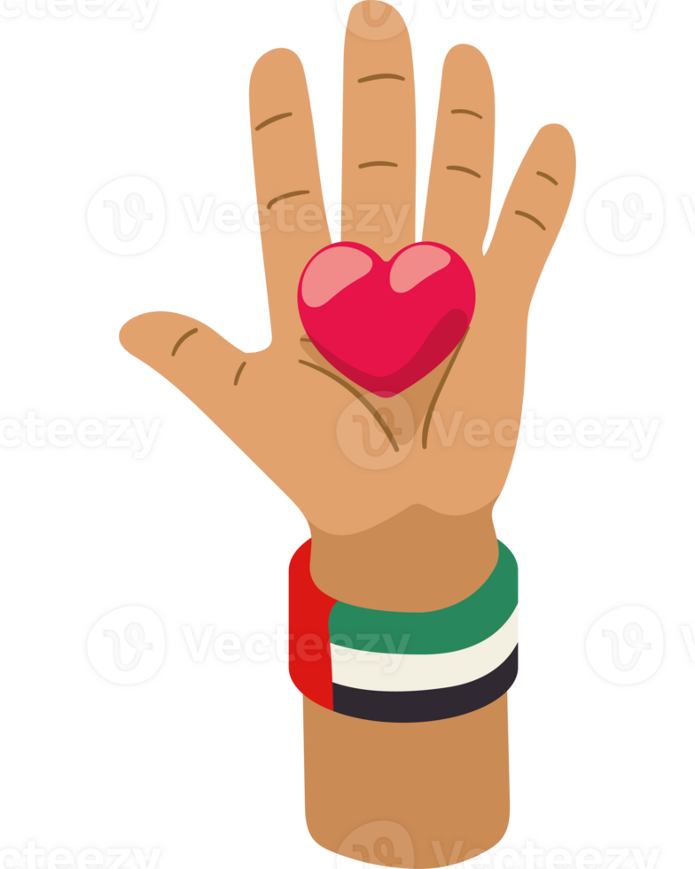 A hand with a heart on it png