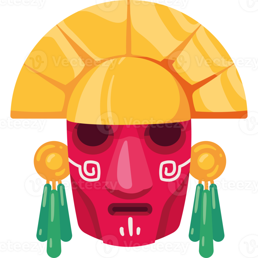 An image of a red and yellow mask png