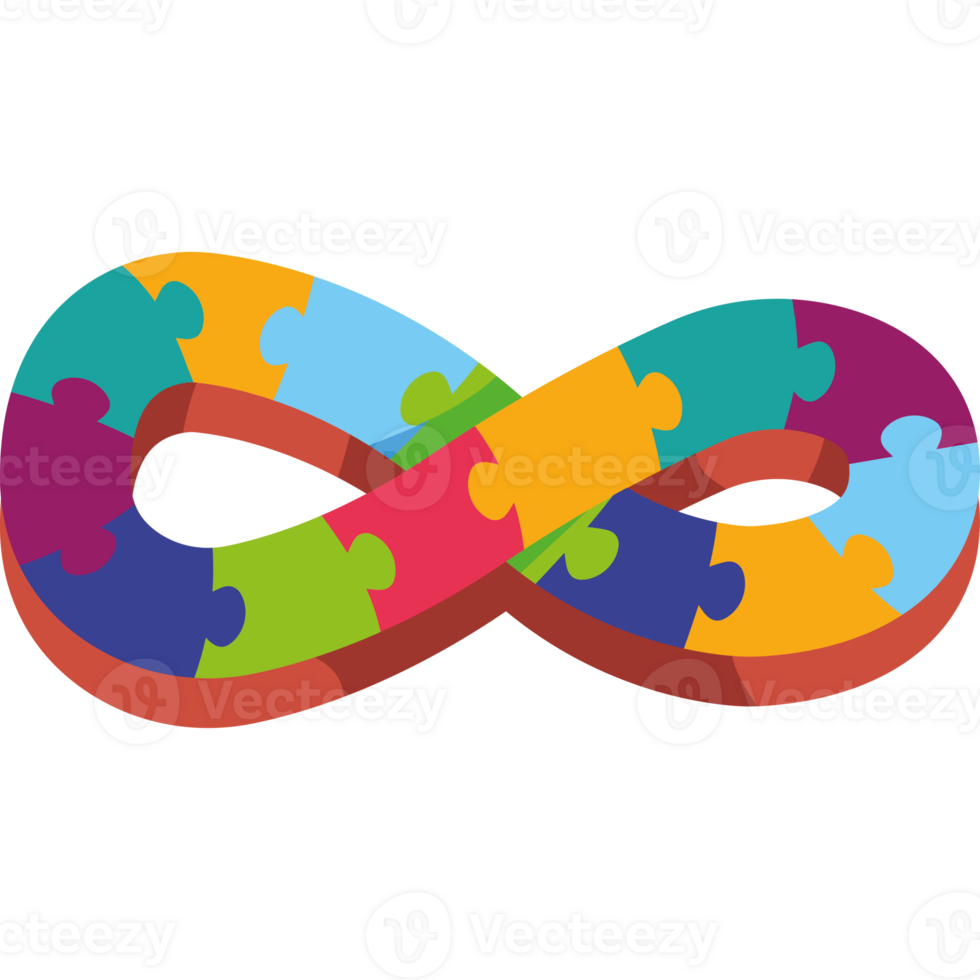 An infinity symbol made of puzzle pieces png