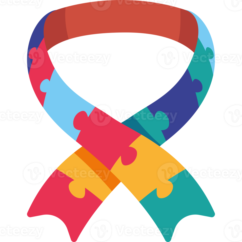 A colorful autism ribbon png