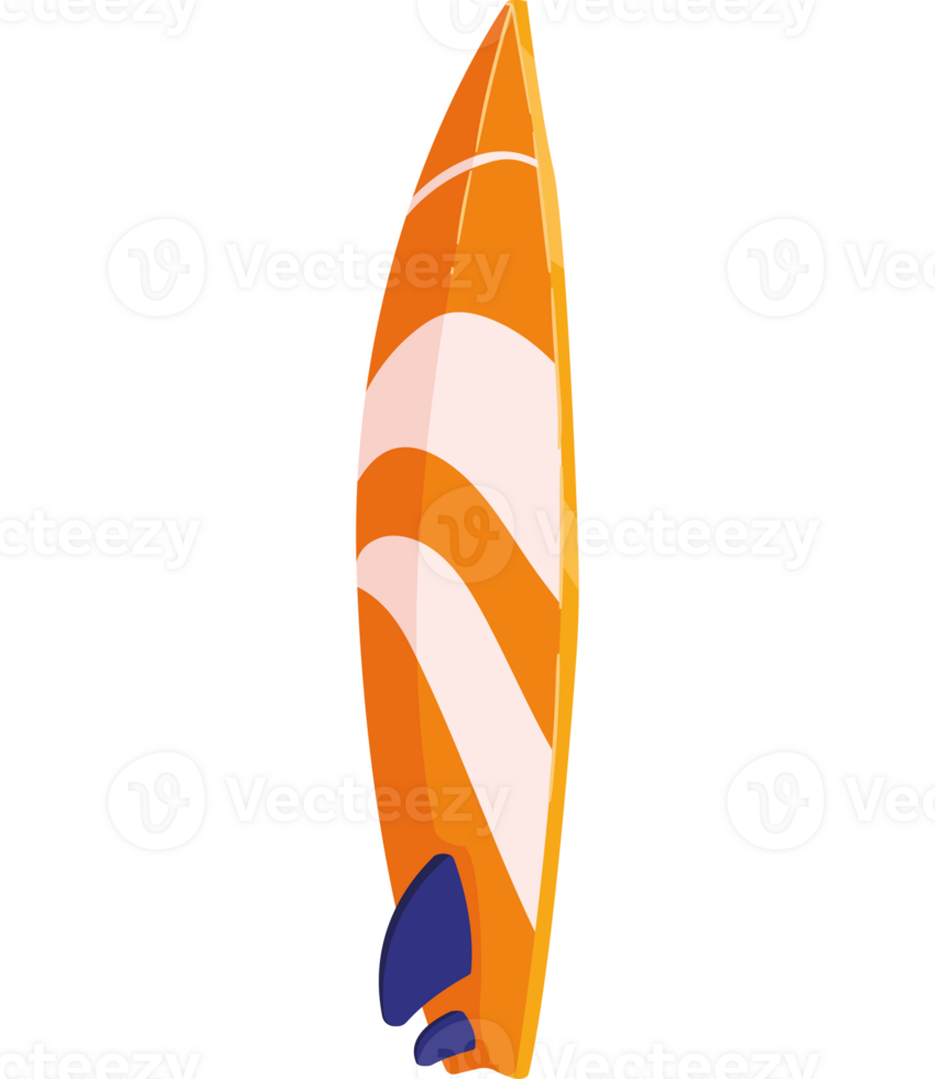 An orange and white surfboard is shown png