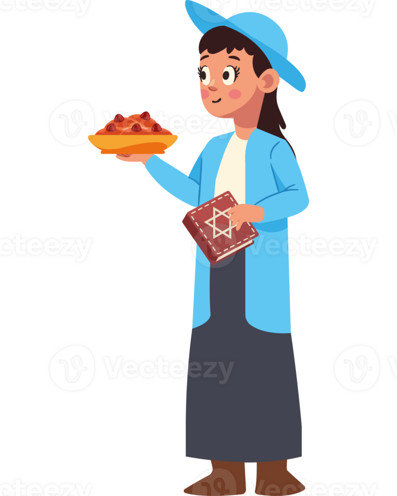 Jewish woman holding a plate of food png