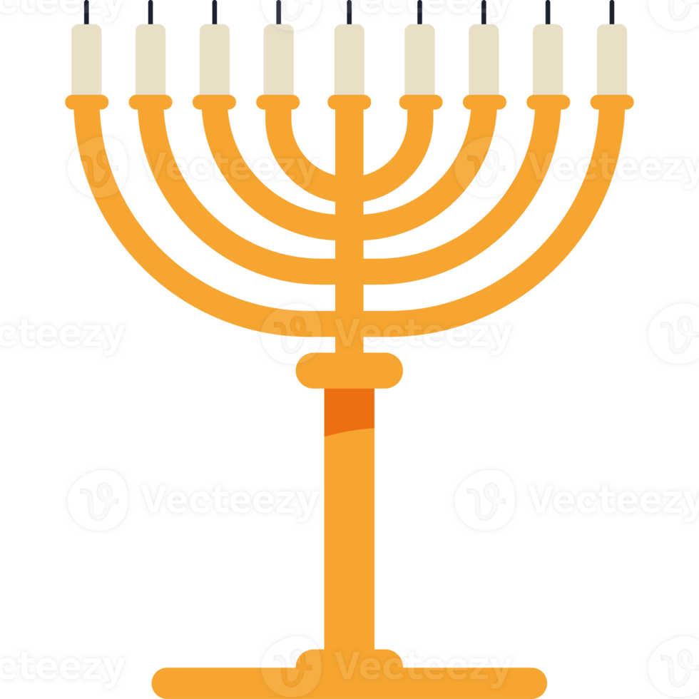 A menorah with five candles on it png