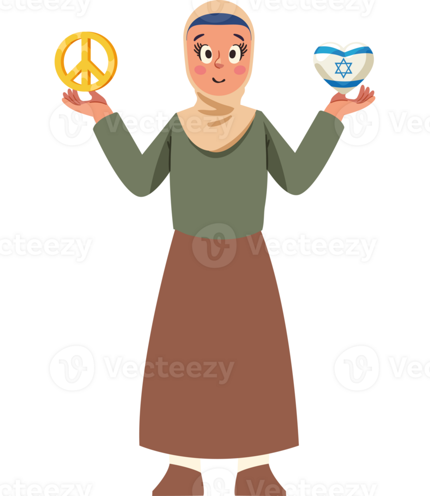 A cartoon woman holding a peace sign and a peace sign png