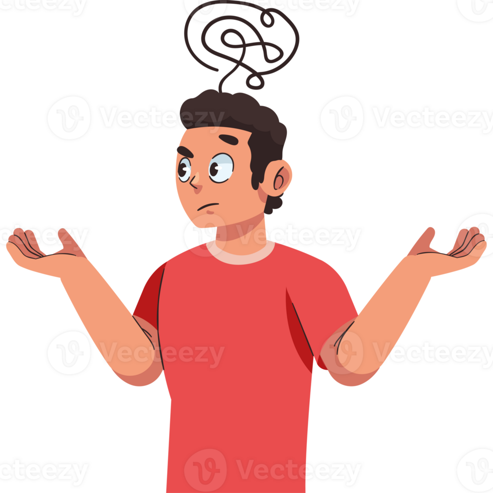 A man is thinking about something png