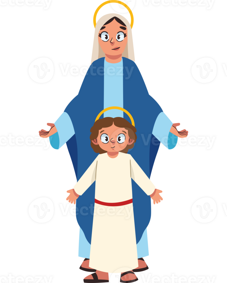 The virgin mary and child png