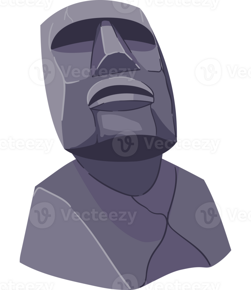 A statue of a man with a face on it png