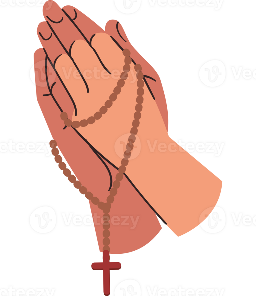 Praying hands with rosary png