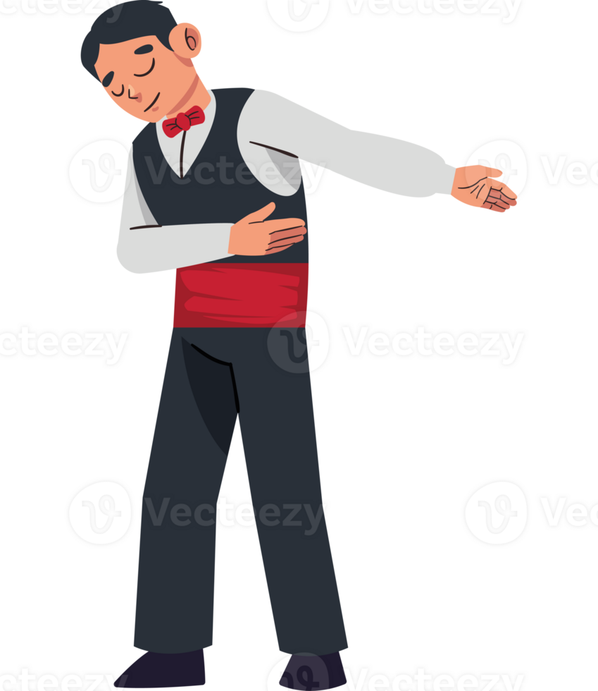 A man in a vest and tie is dancing png