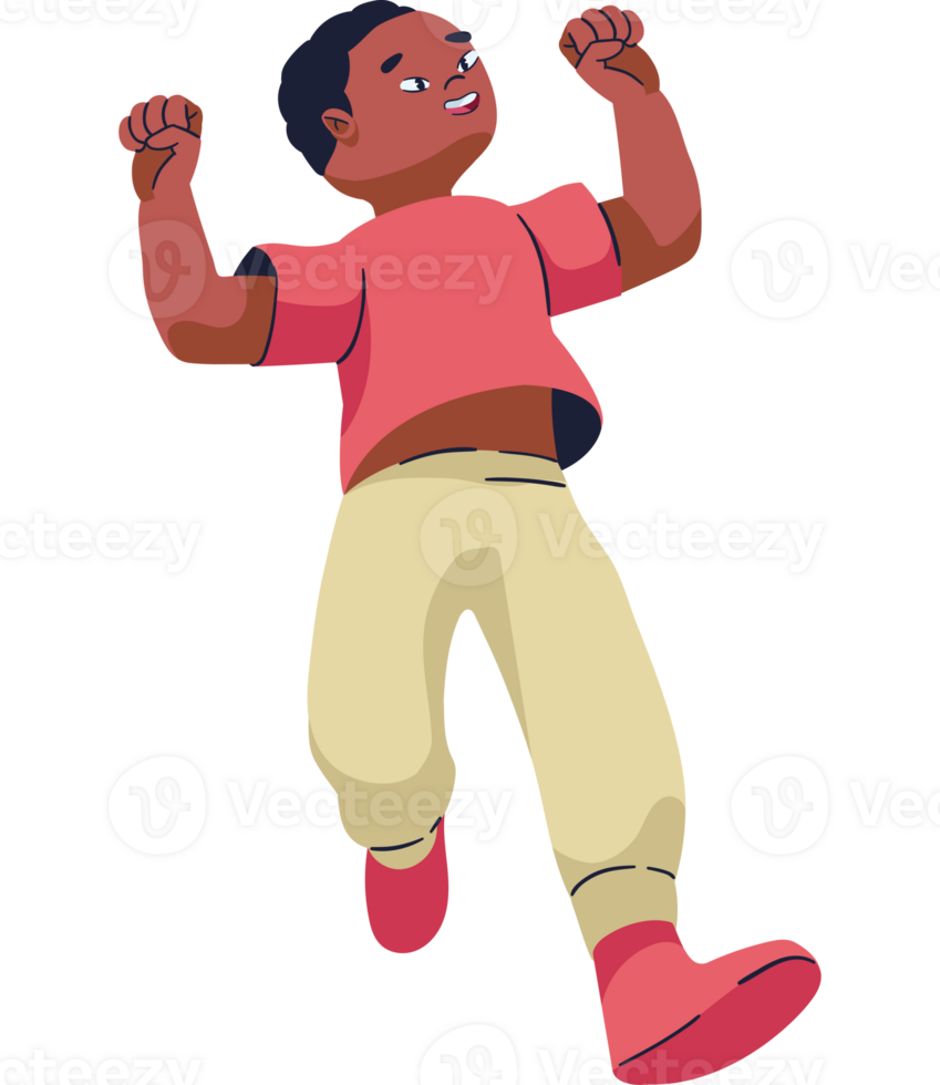 A cartoon boy jumping in the air png
