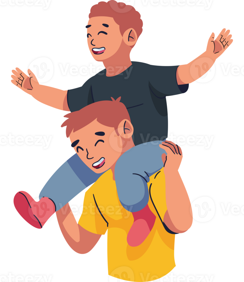 Two boys are holding each other up in the air png