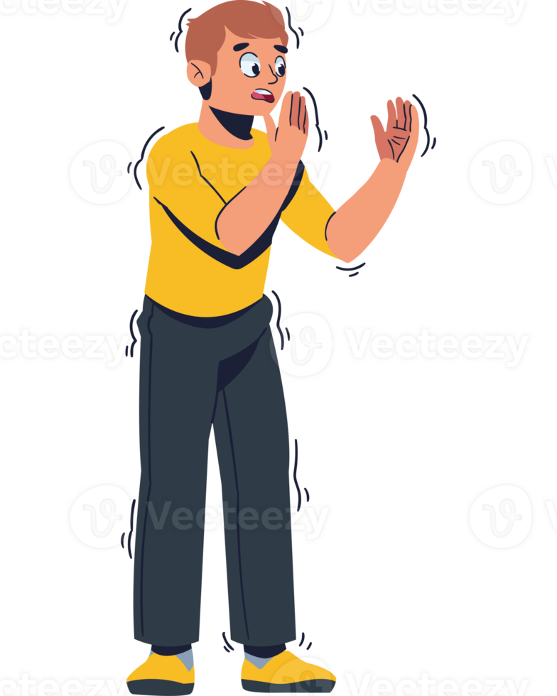 A man is making a gesture with his hands png