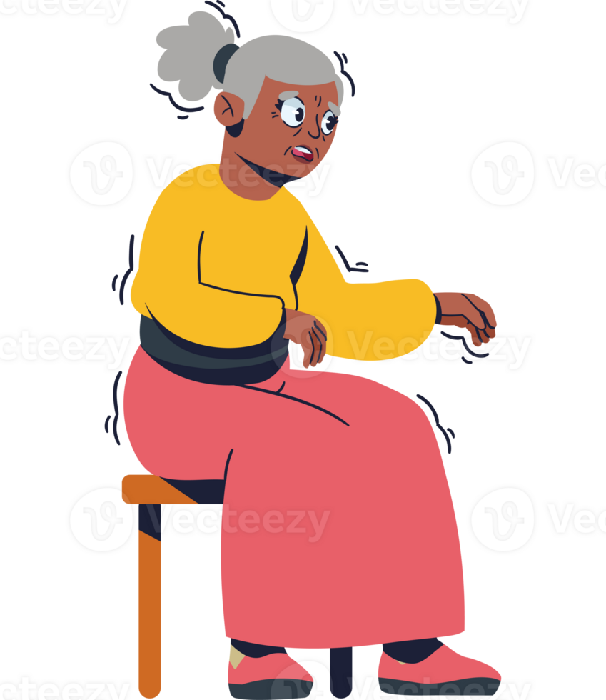 An old woman sitting on a chair png