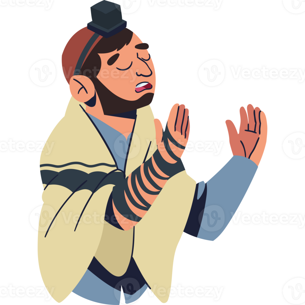 Jewish man praying with hands up png