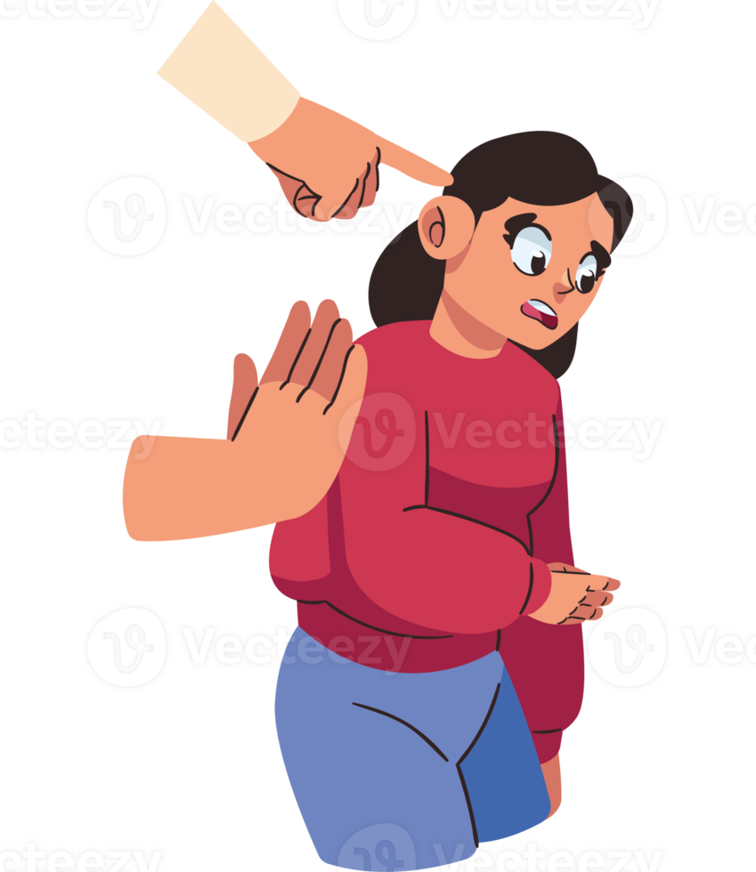 A cartoon woman is being pushed by a man png