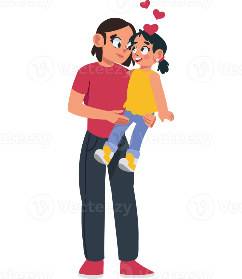 A man holding a little girl in his arms png