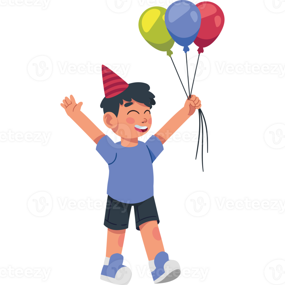 Boy with balloons png