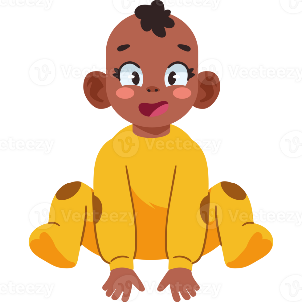 An image of a baby in yellow clothes png